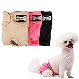 Botocoo 犬 オムツ 生理 パンツ 発情期用 雌犬生理用品 3枚 洗える ペット下着おむつ マナーおむつ 犬介護用 (XS)