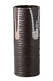 万葉庵 黒三彩円筒特大花瓶 139-55-10