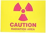 Accuform Signs MRAD500VS Adhesive Vinyl Safety Sign, Legend "CAUTION RADIATION AREA" with Graphic, 1