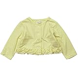 《春夏対応》(日本製) Joues douces(ジュース デュース) シャドー天竺水玉裾フリル長袖カーディガン 80cm/YE NO.DP-71808