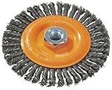 Walter 13K604 Stringer Bead Wire Wheel Brush, Threaded Hole, Carbon Steel, 6" Diameter, 0.020" Wire 