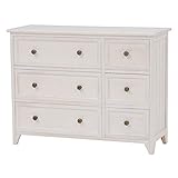 引出し6杯 シャビーウッド調ローチェスト 幅81.5cm