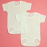 ラ・モルフェ　フライス肩ボタン半袖ボディスーツ2枚組 ベビー肌着 (80cm, ホワイト)