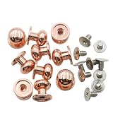 KUKU工房 ネジ式 ギボシ レザークラフト向け 頭径9mm 10個セット (ピンクゴールド)