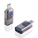 Poyiccot USB Type C to USB 変換アダプタ、10GbpsUSB 3.2規格 透き通る タイプC USB 変換アダプタ LED出力スクリーン表示付き、高速転送充電対応スマホ/パソコン/充電器等対応,2個
