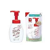 【本体+詰替１個】スキンライフ 薬用泡のふんわり洗顔 （医薬部外品） クレンジング ニキビ美肌ケア ポンプ付160ml+詰替140ml