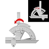 Yosoo ベベルプロトラクター ユニバーサルベベル 角度測定ルーラー 分度器 0-320° 精密角度測定 ルーラーツール 測定テープ ローラノブ 微調整付 0.02高精度 炭素鋼製