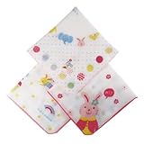 301052/RUB A DUB DUB/R.ベビー３枚組ガーゼハンカチ「ピンク」/モンスイユ/ラブアダブダブ/キッズ/ベビー/アニマル/ハンカチ/ガーゼ/3枚組