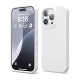 elago iPhone 16 Pro ケース 対応 高級 液体 シリコン ケース 全面保護カバー 耐衝撃 薄型 携帯ケース 傷防止 ソフトマイクロファイバー裏地 6.3インチ(ホワイト)