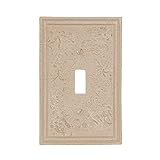 TumbledトラバーチンTextured Faux Stoneアーモンドクリーム樹脂Toggle壁スイッチプレート