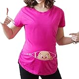 Linyuan ファッション Maternity Cool Funny T-Shirt Peeking Baby for Maternity Tシャツ T-Shirt #K41