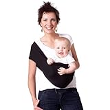 Hugamonkey Indoor Outdoor Travel Comfort Newborn Infant Cotton Black Baby Sling - Extra Large by Hug