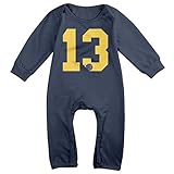 Kamifa カミファ ポール ジョージ 番号13 イラスト 長袖ベビー服 ジャンプスーツ 出産祝い 男女兼用 Navy 18 Months
