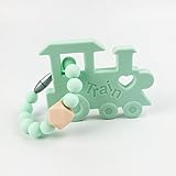 シリコン おしゃぶり 歯固め ジュエリー 歯がため 赤ちゃんのおもちゃ ママ授乳ペンダント オーガニック[BPAフリー][FDA認可済]木育 安全 無味 グリーン