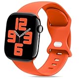 THWALK コンパチブル Apple Watch バンド ベルト 柔らかいシリコン素材のスポーツバンド 防水性 通気性 耐久性 柔軟 運動 おしゃれ 40mm 41mm 42mm 44mm 45mm 46mm 49mm S/M M/L アップルウォッチ Ultra 2/Ultra SE Series 10/9/8/7/6/5/4 に対応 (ライトオレンジ, 40mm/41mm/42mm S/M)