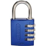 ABUS（アバス）:ABUS ナンバー可変式ステンレスシャックル南京錠 145IB-40 ブルー 145IB-40-BL 型式:145IB-40-BL