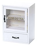 Hugo 木製 ミニ 引き出し 付き キャビネット  ホワイト