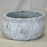 植木鉢/プランター アンティーク ホワイトガーデン 【オーバル型/幅26.5cm】 底穴有り 〔ガーデニング用品/園芸〕