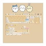 ちいかわ 周辺 うさぎ もちも モモンガ 日本語配列 キーキャップ 140キーセット メカニカルキーキャップ しんかく 61/87/104/108 MXスイッチのメカニカルゲーミングキーボード用 (01)