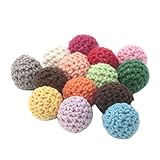 Amyster Baby 60pc DIY Round Wooden Beads Crochet Colour Mix Ball Knit 14mm(0.55inch) for Decoration 