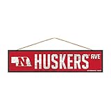 Nebraska Cornhuskers公式NCAA木製Street Wall Sign 4 x 17 by WinCraft 900784