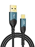 USB to USB C変換ケーブル,CableCreation 3A短いUSB急速充電ケーブル, USB-A to USB-C充電ケーブル，二重編組み iPad Mini Galaxy S21 S20 S10 S9 Note 10 9 PS5コントローラーに適用,USB Cコード/1M/ブル