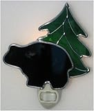 ステンドグラスBear and Tree Night Light