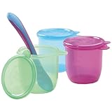 JoJo Maman Bebe Baby Food Pots with Weaning Spoon, 3 Count by JoJo Maman B?b?