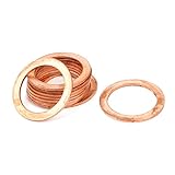 uxcell 銅ワッシャー　24mm x 32mm x 1.5mm　メートル法　リングの形状　銅箔　フラット　ワッシャー　10 個入