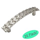 Cosmas ® 7066snサテンニッケルBraidedキャビネットハードウェアハンドルプル – 3 – 3 / 4 "インチ( 96 mm )穴中心 – 20パック