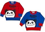 (パンダマニア)PANDA MANIA 2015 チェック柄シルエット パンダプリント 起毛トレーナー 80cm レッド