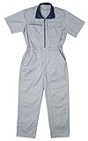 ［シンメン］SHINMEN【ＣＶＣツナギ服】（半袖・春夏対応商品）《006-7180》 (M, 12-シルバーグレー)