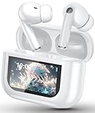 イヤホン bluetooth ワイヤレスイヤホン 【2025 年新登場·多機能タッチスクリーン 】Bluetooth5.4 接続瞬時 Hi-Fi ブルートゥースイヤホン ノイズキャンセリング ANC搭載 ぶるーとぅーすイヤホン 小型/軽量 Type-C 急速充電 自動ペアリング マイク付き ENC通話 iPhone/Android/Pad適用 スポーツ/通勤/通学/WEB会議 (White001)