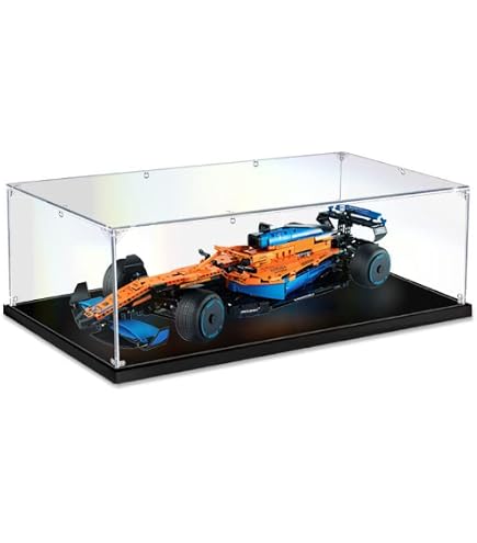 HCAEIOFJ Vitrine en acrylique transparent pour Lego Technic 42177 Mercedes-Benz G 500, fond noir + éclairage supérieur