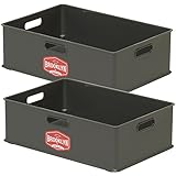 サンカ BROOKLYN ST シリーズ ボックス 完成品 Mサイズ 2個組 スタッキング グレー BKBX-MGY*2