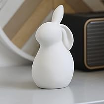【美品】ウサギ　兎　白兎　陶器　置物　インテリア　工芸品　美術品　A2932 美品】ウサギ 兎 白兎 陶器 置物 インテリア 工芸品 美術品