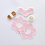 よだれかけ ビブ ベビー ビブ スタイ 柔らかい 出産祝い 360°回転可 6重 綿100% 6枚入り (女の赤ちゃん)