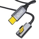 USB-C & USB-C ケーブル L字 Type-c ケーブル PD対応100W/5A急速充電 USB3.1 Gen2(10Gbps高速データ転送) 4K/60Hz映像出力 超高耐久ナイロン タイプc ケーブル MacBook Pro/Air、iPad Pro/Air、iPad mini 6、Xperia、AQUOS、Galaxy、Pixel、Nintendo Switch等Type-c機種対応 (0.5m)