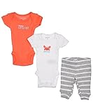 Carter's 3-pc Pinch-Me Mommy's LITTLE GUY Bodysuits & Pants Set (Salmon White Gray - 3 Months) [並行輸入