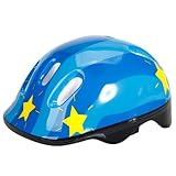 ヘルメット 軽量 子供用 自転車 スケートボード 通気 6ホール Helmet 可愛い　キッズ　スケートボード　ジュニア　通学 プレゼント　ブルー星柄
