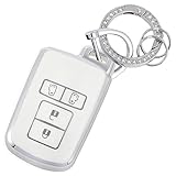 [YANMW] ノア 80系キーケースヴォクシー 80系キーカバー 適合トヨタシエンタ アルファード ヴェルファイア 30系スマートキーケース(キラキラ 、シルバーホワイト)