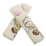 チャイルドシート小物 車用品 カー用品 子供用 シートベルトクッションまくら ジュニアシート 車 枕 カークッション うたた寝クッション 1対（ホワイト）