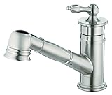 Danze D455510SS Prince Single Handle Pull-Out Kitchen Faucet with Optional Deck Plate, Stainless Ste