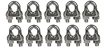 ケーブルクランプ1 /8 " u-bolts亜鉛メッキワイヤロープクランプクリップ – 10パック