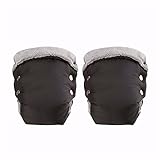 Yomaxer ハンドマフ ベビーカー用手袋　フリース裏地　厚手　防水　防寒　保温　Stroller Hand Muff (ブラック)