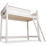 ロフトベッド 宮付き コンセント付き LED照明付き すのこ シングル ホワイト