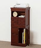 クロシオ ライン電話台 ハイ ダーク 幅38cm モデムラック 電話帳収納可能 完成品 64842