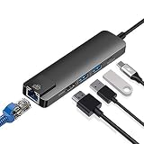 USB C ハブ 5in1 Type C ハブ 【 LAN 1Gbps イーサネット / 4K HDMIポート/USB 3.0 *2 高速データ転送 / 100W PD充電 】 usb変換アダプタ タイプc ドッキングステーション 有線lanアダプター 変換ケーブル MacBook Pro/Airなどのノートパソコン、タブレット、スマホデバイスに対応