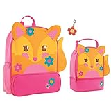 Stephen Joseph Girls Sidekick Fox Backpack and Lunch Pal with Flower Zipper Pull [並行輸入品]
