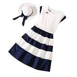 (チェリーレッド) CherryRed 子供服 ワンピース 女の子 フォーマル ドレス 七五三 夏秋 可愛い 入園式 入学式 170 ネイビー
